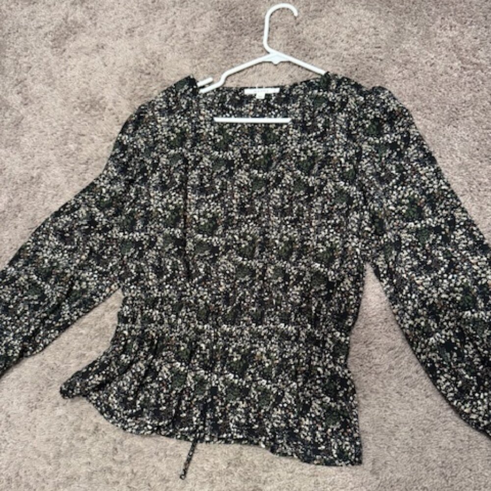 Aria Button Front Peplum Blouse